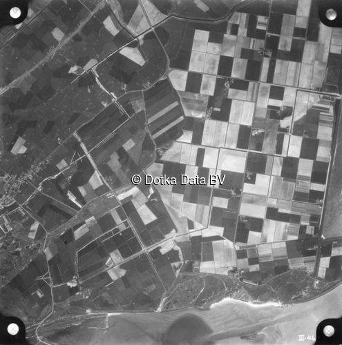 Luchtfoto Den Hoorn Texel (1958) uit de collectie Kadaster Luchtfoto's en Kaarten