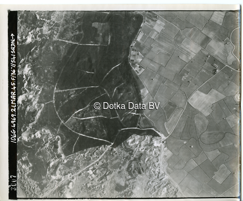 Luchtfoto Den Burg (1945) uit de collectie Kadaster WOII Luchtfoto's