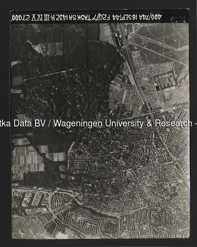 Luchtfoto Hilversum (1944) uit de collectie Wageningen University WOII