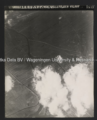 Luchtfoto Gouda (1944) uit de collectie Wageningen University WOII