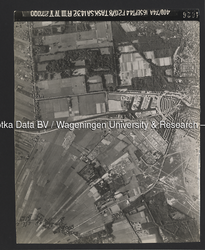 Luchtfoto Hilversum (1944) uit de collectie Wageningen University WOII