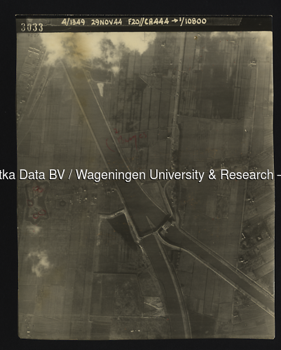 Luchtfoto Nieuwegein (1944) uit de collectie Wageningen University WOII