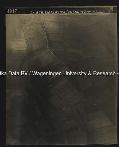 Luchtfoto Buurmalsen (1945) uit de collectie Wageningen University WOII