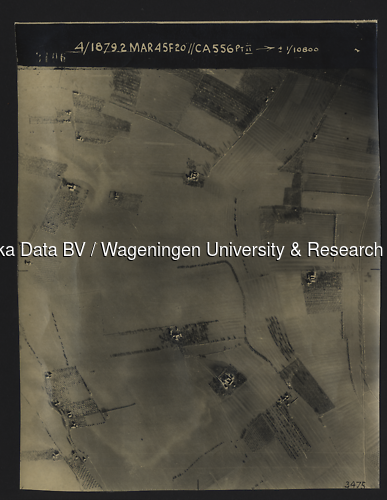 Luchtfoto Maurik (1945) uit de collectie Wageningen University WOII