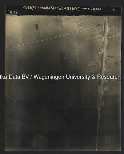 Luchtfoto Culemborg (1945) uit de collectie Wageningen University WOII