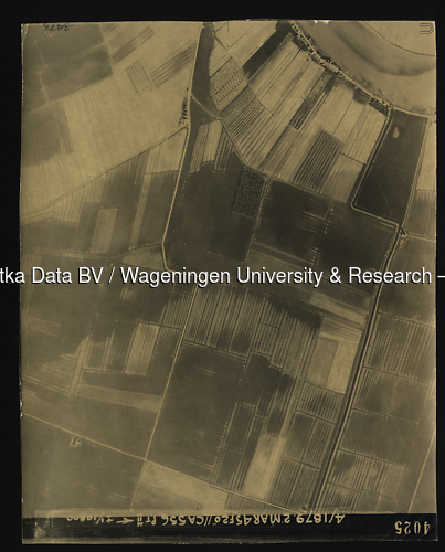 Luchtfoto Rumpt (1945) uit de collectie Wageningen University WOII