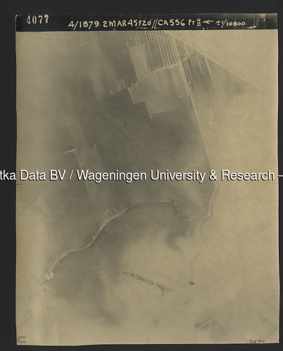 Luchtfoto Zoelen (1945) uit de collectie Wageningen University WOII