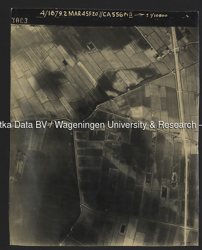 Luchtfoto Beesd (1945) uit de collectie Wageningen University WOII