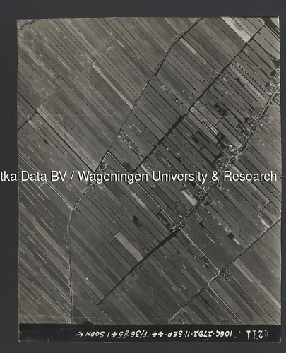 Luchtfoto Berkenwoude (1944) uit de collectie Wageningen University WOII