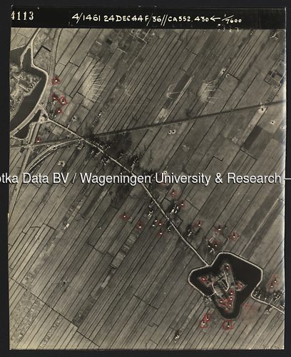 Luchtfoto Groenekan (1944) uit de collectie Wageningen University WOII