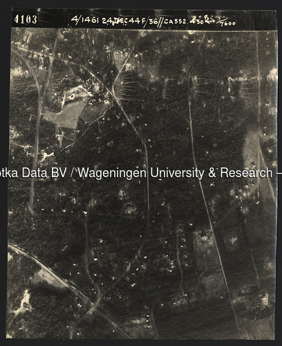 Luchtfoto Bosch en Duin (1944) uit de collectie Wageningen University WOII