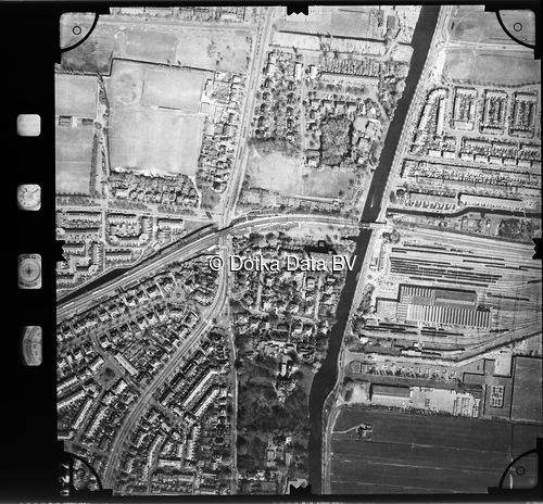 Luchtfoto Voorburg uit de collectie Stichting Bodemsanering NS (SBNS)